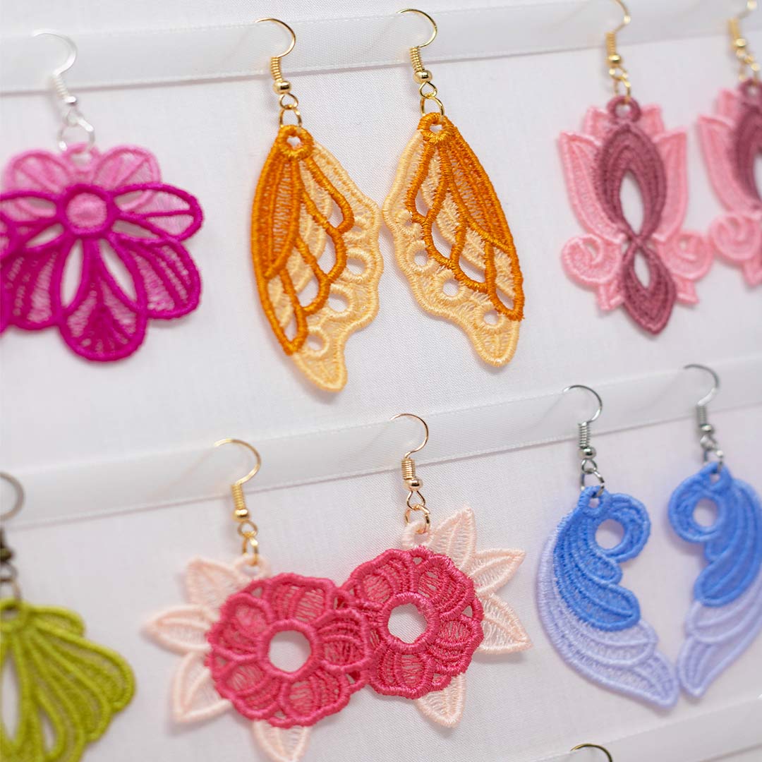 Aretes de Encaje Bordados-Personalizables