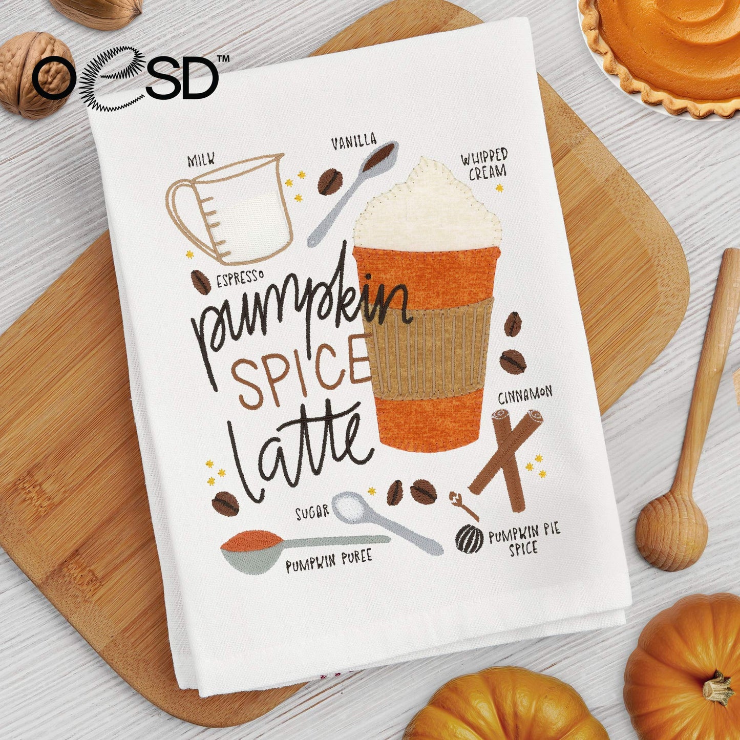 Toalla de Cocina Fall Treats de Pen+Paint (27,000 puntadas)