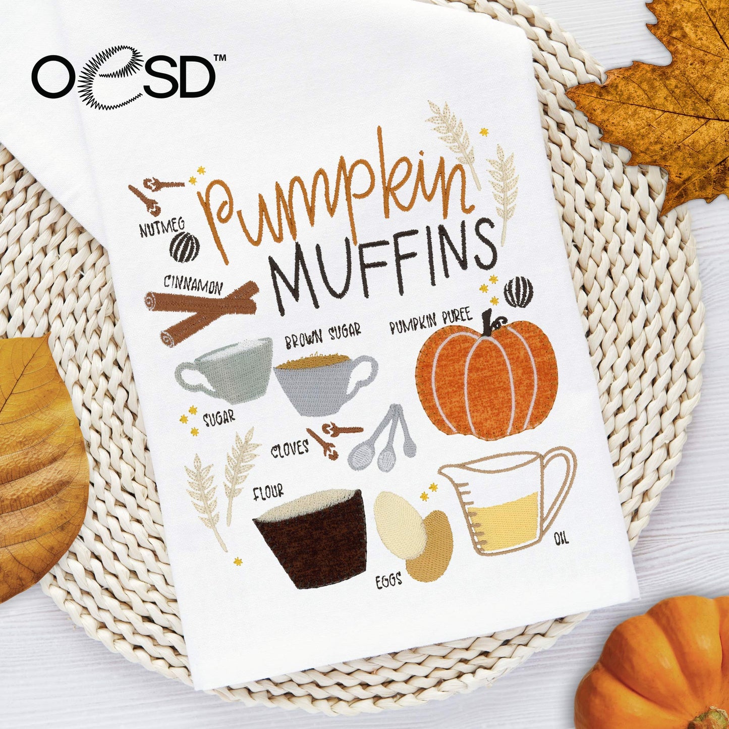 Toalla de Cocina Fall Treats de Pen+Paint (27,000 puntadas)