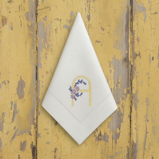 Servilleta de Mesa Lino 20x20-Monograma Floral